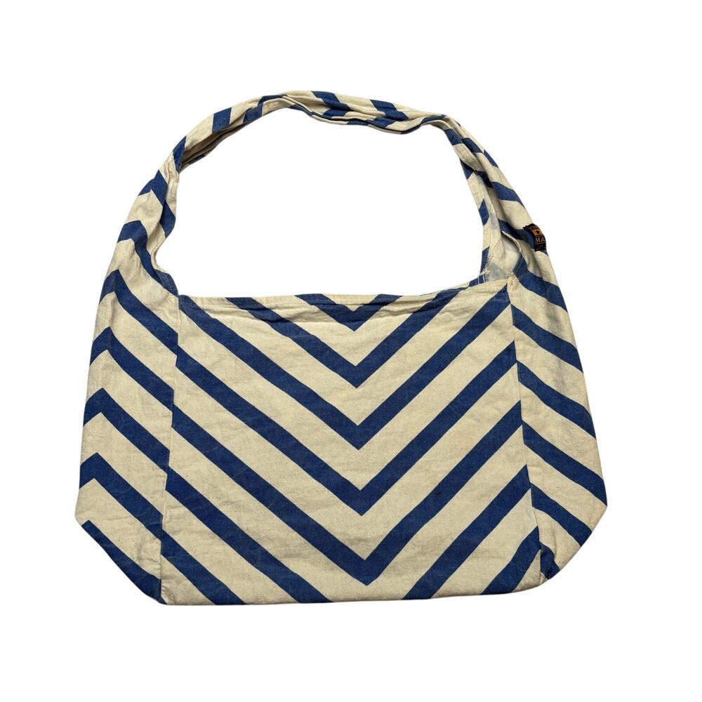 Vine Street Market USA Wide Chevron Stipe Tote Bag Grocery Market 21x13.5